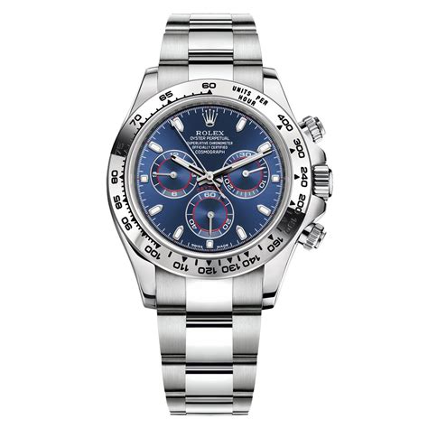 white gold daytona blue dial